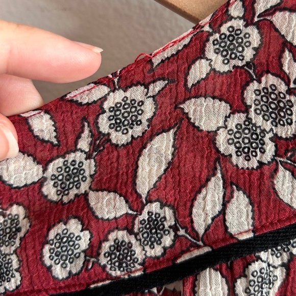 BA&SH Billy Ruched Floral Dress | Bordeaux | Size US 6 | Good Condition 🌸💕 - Picture 16 of 16